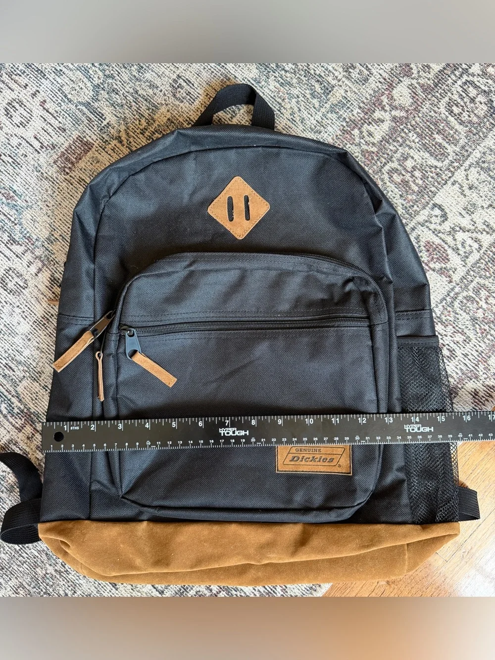 Dickies Black & Brown Suede Bottom Backpack Laptop School Work Bag